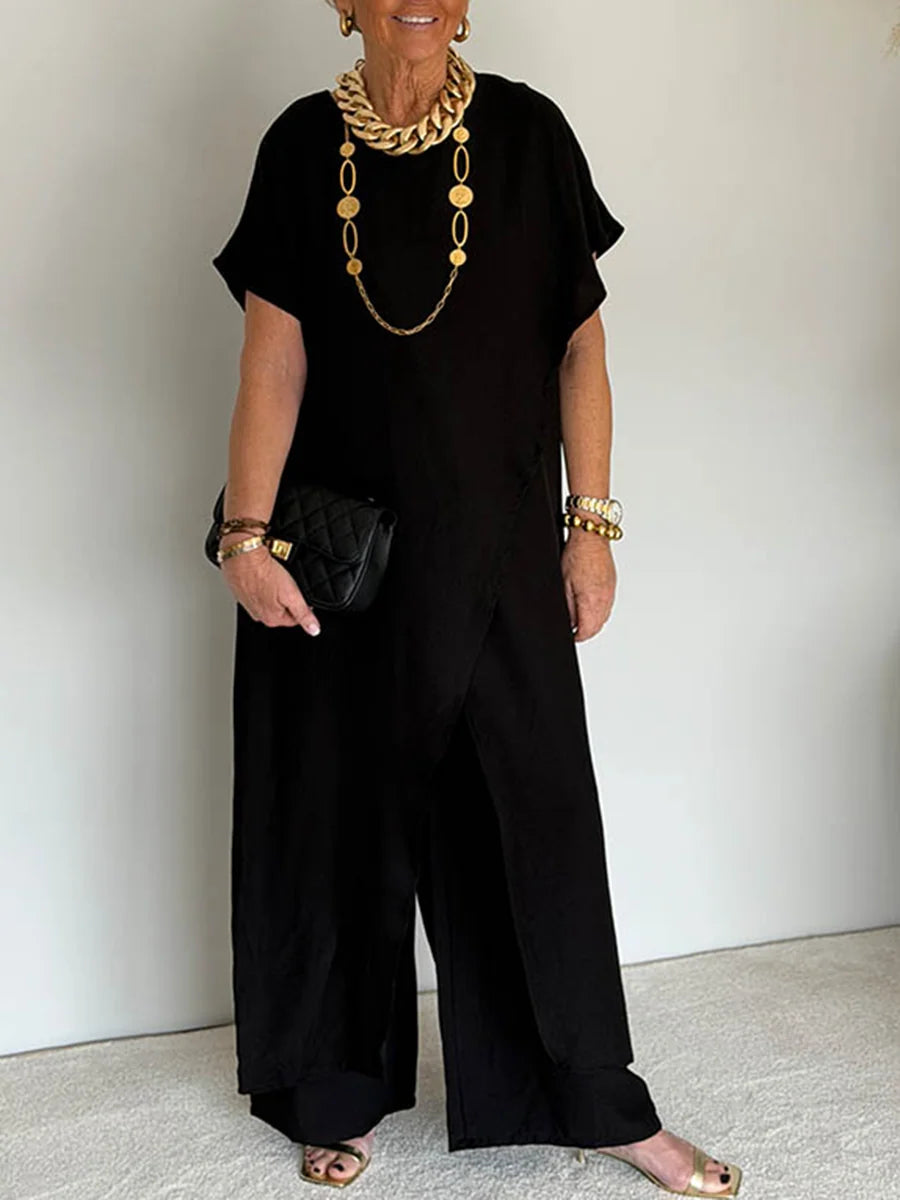 ÉLONIA™ – Asymmetrical Tunic & Wide-Leg Set