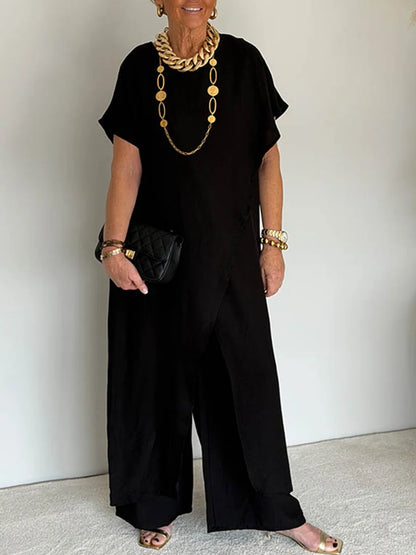 ÉLONIA™ – Asymmetrical Tunic & Wide-Leg Set