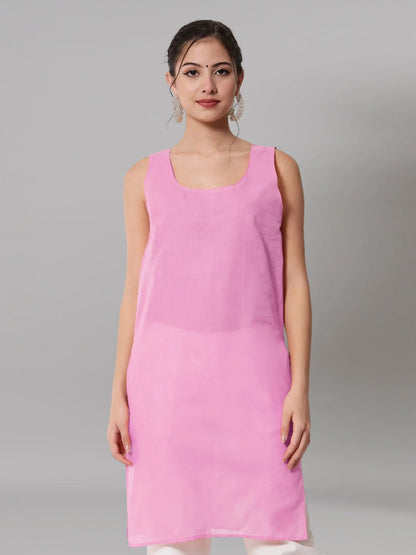 Women Hand Embroidered Chikankari Georgette Straight Kurta with Matching Slip- PC3545 Pink